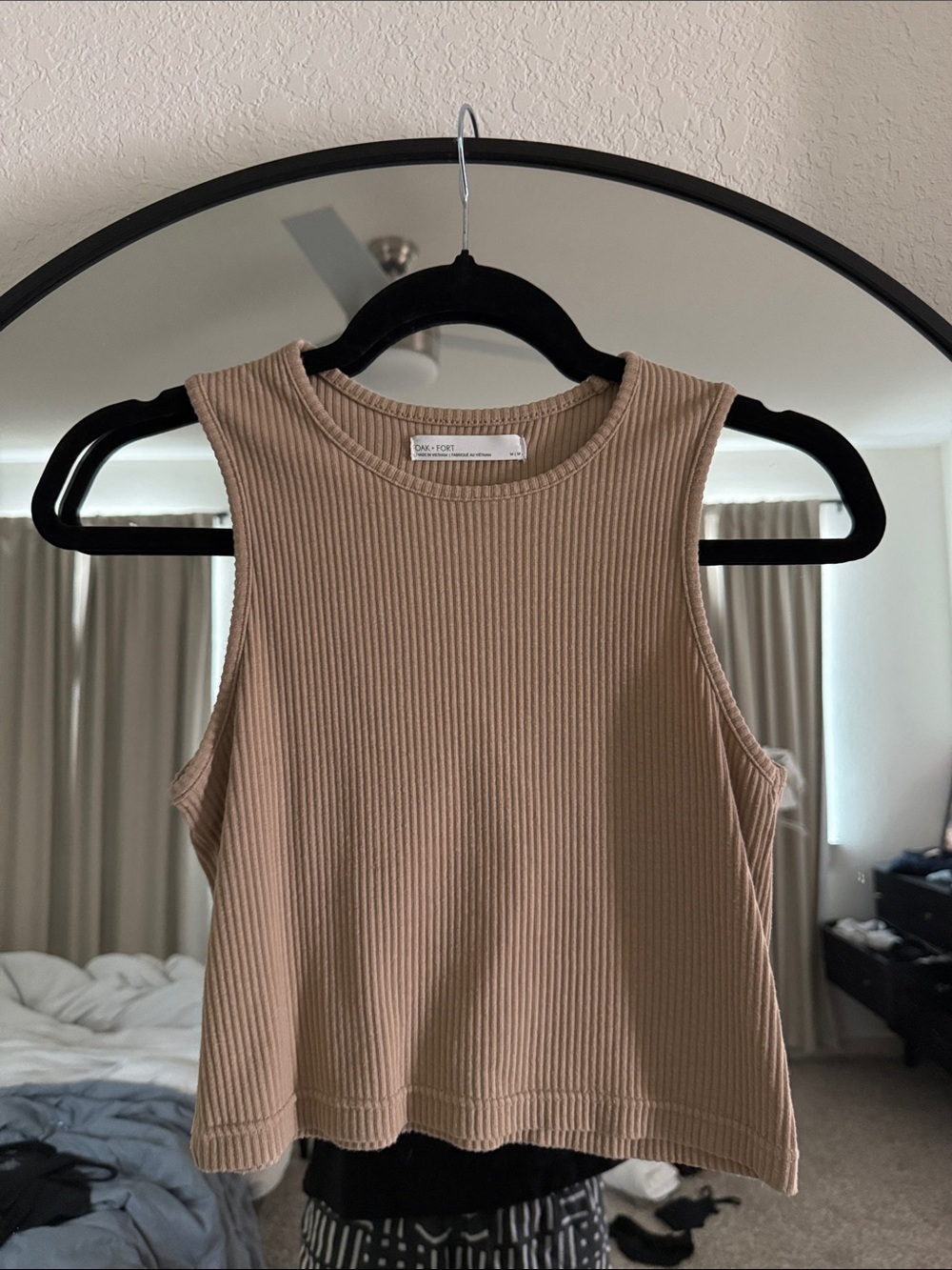 OAK + FORT Ribbed Tank Top - Taupe